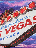 LAS VEGAS PRINT VINYL CLUTCH WALLET - Presidential Brand (R)