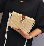 Straw Box Clutch Shoulder Bag - Presidential Brand (R)