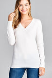 Ladies fashion long sleeve v-neck classic sweater - Presidential Brand (R)