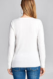 Ladies fashion long sleeve v-neck classic sweater - Presidential Brand (R)
