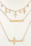 Ladies fashion multi cross dangle layered necklace - Presidential Brand (R)