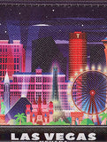 LAS VEGAS PRINT VINYL CLUTCH WALLET - Presidential Brand (R)