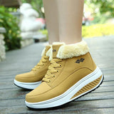 Warm Fur Lining Rocker Sole Platform Boots Women Casual Shoes - Presidential Brand (R)