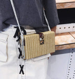 Straw Box Clutch Shoulder Bag - Presidential Brand (R)