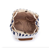 Womens Striped Canvas Tote Bag - Presidential Brand (R)