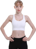 Sports Bras for Women Padded High Impact Seamless Criss Cross Back Workout Tops Gym Activewear Bra