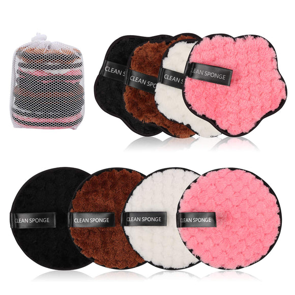 8 Pack Reusable Makeup Removing Pads Face Cleansing Pads Christmas Gifts Face Eraser Removing Cleaning Puff Soft Chemical-Free Facial Cotton Pads with Laundry Bag 4.7