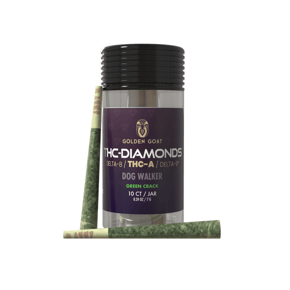 Golden Goat THC-A Diamond Pre-Rolls 10ct - Dog Walker & Green Crack (Sativa)