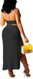 Women’S Sexy Hollow Out Dresses Crisscross Halter Wrap Sleeveless Slit Casual Bodycon Maxi Club Dress
