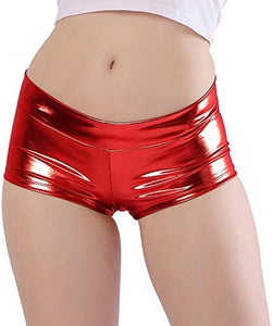 Women'S Shiny Metallic Rave Booty Shorts Hot Pants Dance Bottom