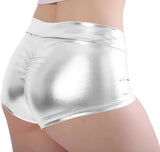Women'S Shiny Metallic Rave Booty Shorts Hot Pants Dance Bottom