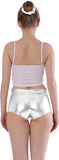 Women'S Shiny Metallic Rave Booty Shorts Hot Pants Dance Bottom