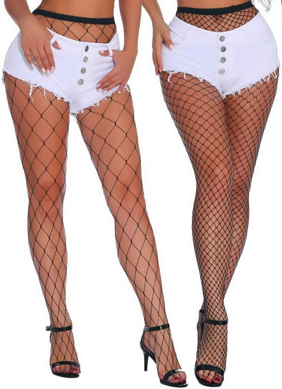 Women'S Fishnets Tights High Waist Stockings Party Thigh High Pantyhose