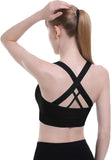 Sports Bras for Women Padded High Impact Seamless Criss Cross Back Workout Tops Gym Activewear Bra