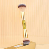 Foundation Powder Brush Double Ended Blush Makeup Brushes, Duo Bronzer Blush Ideal for Cream or Powder