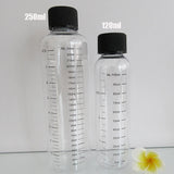10pcs PET Plastic Refillable Water Bottles 110ML&230ML Transparent Graduated Measurement Childproof Cap Liquid Storage Container