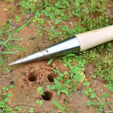 2 In 1 Portable Seedling Transplanter Hand Held Coated Dibber Widger Garden Tool Planting Weeding Soil Loosening Bulb