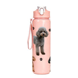 750ml Plastic Water Bottle with Pet Animal Print Reusable Leakproof Cup for Daily Use