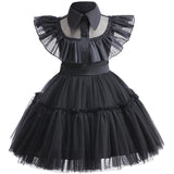 Halloween  Cosplay Costume 0-6-year-old Baby Fashion Hollow lace princess dress carnival girls black evening dress