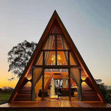 Portable Outdoor Triangular Cabin, Mobile Prefab Wooden House for Garden Camping Glamping Customized