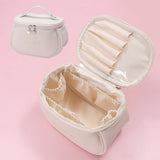 Portable PU Makeup Bag, Large Waterproof Cosmetic Pouch, with Handles Multifunctional Travel Toiletry Organizer Storage Bag
