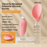 Pet Outdoor Water Dispenser, Portable Dog Water Cup, Eco-friendly Foldable Leaf-shaped Silicone Universal Bottle Mouth