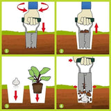 2 In 1 Portable Seedling Transplanter Hand Held Coated Dibber Widger Garden Tool Planting Weeding Soil Loosening Bulb