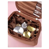 Portable PU Makeup Bag, Large Waterproof Cosmetic Pouch, with Handles Multifunctional Travel Toiletry Organizer Storage Bag