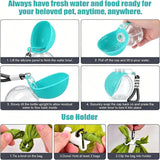 Plastic Dogs Cat Drinking Bottle with Lanyard Outdoor Foldable Water Dispensers Leak-proof Compact Travel Pet Feeding Bottle