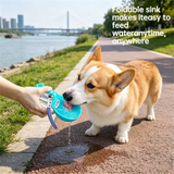 Portable Pet Water Bottle,Leak-Proof Travel Water Dispenser with Bowl , Outdoor Walking and Travel Drinking and Feeding Containe