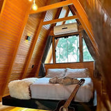 Portable Outdoor Triangular Cabin, Mobile Prefab Wooden House for Garden Camping Glamping Customized