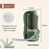 2-in-1 Portable Pet Water Bottle with Food Container - Foldable Travel Dispenser for Dogs & Cats Leakproof Outdoor Hydration