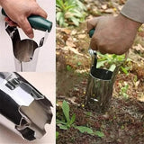 2 In 1 Portable Seedling Transplanter Hand Held Coated Dibber Widger Garden Tool Planting Weeding Soil Loosening Bulb