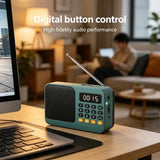 Portable FM Radio Portable Bluetooth Speaker with LED Light support Recording TF Card USB Play Wireless Speaker Radio FM Receive