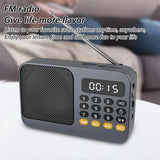 Portable FM Radio Portable Bluetooth Speaker with LED Light support Recording TF Card USB Play Wireless Speaker Radio FM Receive
