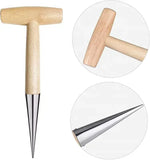 2 In 1 Portable Seedling Transplanter Hand Held Coated Dibber Widger Garden Tool Planting Weeding Soil Loosening Bulb