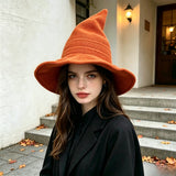 Halloween Witch Hat, Foldable Knitted Women's Hat, Halloween Party Hat, Magic Hat, Holiday Party, Role-Playing, Decoration