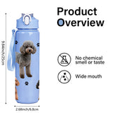 750ml Plastic Water Bottle with Pet Animal Print Reusable Leakproof Cup for Daily Use