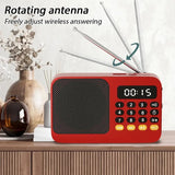 Portable FM Radio Portable Bluetooth Speaker with LED Light support Recording TF Card USB Play Wireless Speaker Radio FM Receive