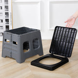 Portable Camping Toilet with Lid Portable Folding Toilet Multifunctional Foldable Outdoor Camp Toilet for Adults
