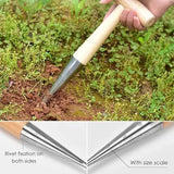 2 In 1 Portable Seedling Transplanter Hand Held Coated Dibber Widger Garden Tool Planting Weeding Soil Loosening Bulb