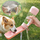 Portable Pet Water Bottle with Spray Cooling 3‑in‑1 Dog Travel Water Dispenser Foldable Drinking Bowl Anti‑Leak Pet Water Cup