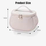 Portable PU Makeup Bag, Large Waterproof Cosmetic Pouch, with Handles Multifunctional Travel Toiletry Organizer Storage Bag