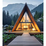 Portable Outdoor Triangular Cabin, Mobile Prefab Wooden House for Garden Camping Glamping Customized