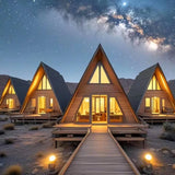 Portable Outdoor Triangular Cabin, Mobile Prefab Wooden House for Garden Camping Glamping Customized