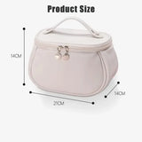 Portable PU Makeup Bag, Large Waterproof Cosmetic Pouch, with Handles Multifunctional Travel Toiletry Organizer Storage Bag