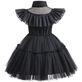 Halloween  Cosplay Costume 0-6-year-old Baby Fashion Hollow lace princess dress carnival girls black evening dress