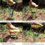 2 In 1 Portable Seedling Transplanter Hand Held Coated Dibber Widger Garden Tool Planting Weeding Soil Loosening Bulb