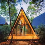 Portable Outdoor Triangular Cabin, Mobile Prefab Wooden House for Garden Camping Glamping Customized