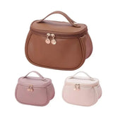 Portable PU Makeup Bag, Large Waterproof Cosmetic Pouch, with Handles Multifunctional Travel Toiletry Organizer Storage Bag